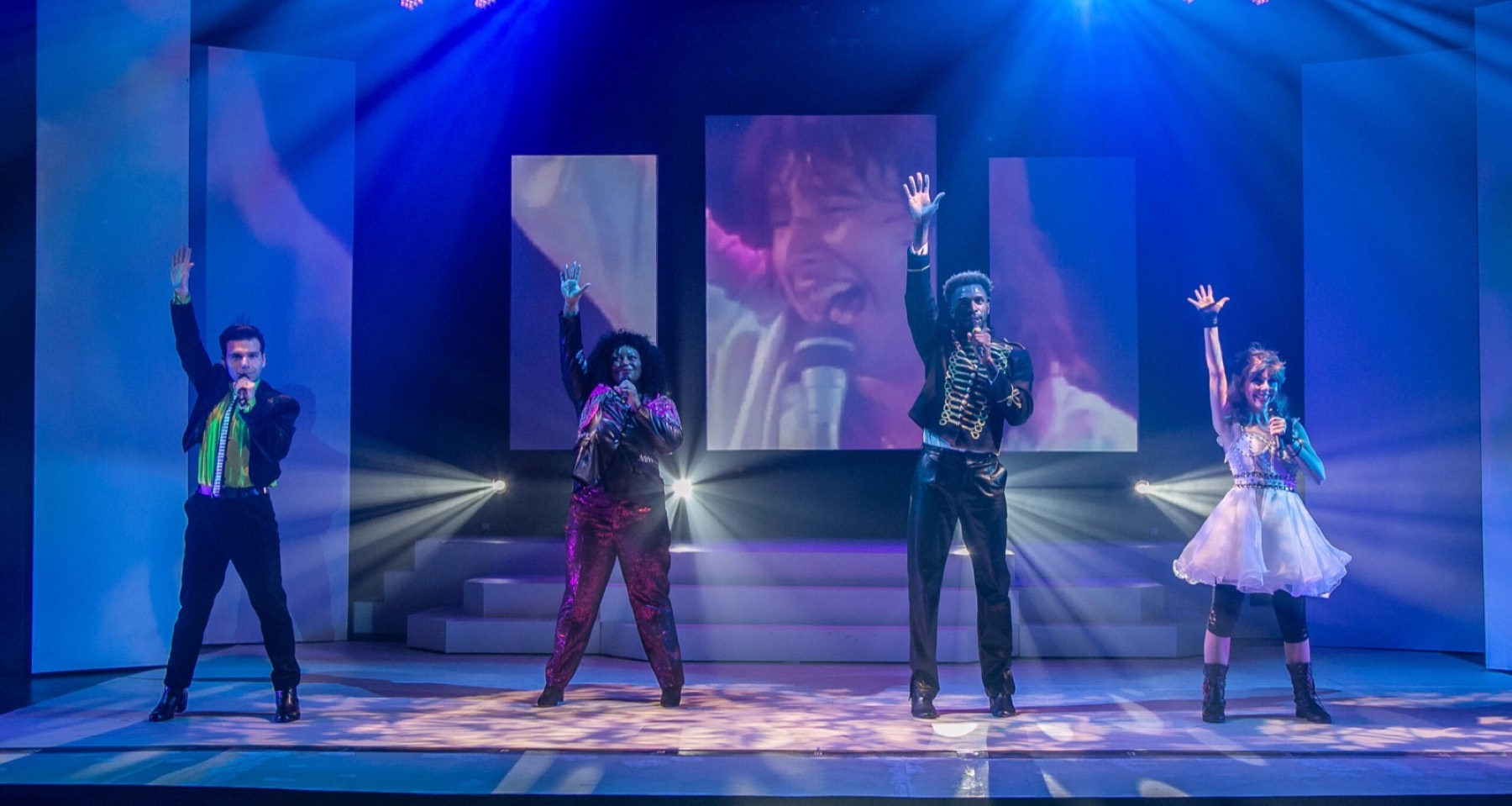 A production under stage lighting